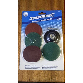 Silverline 75mm Twist Button Abrasive Disc Set